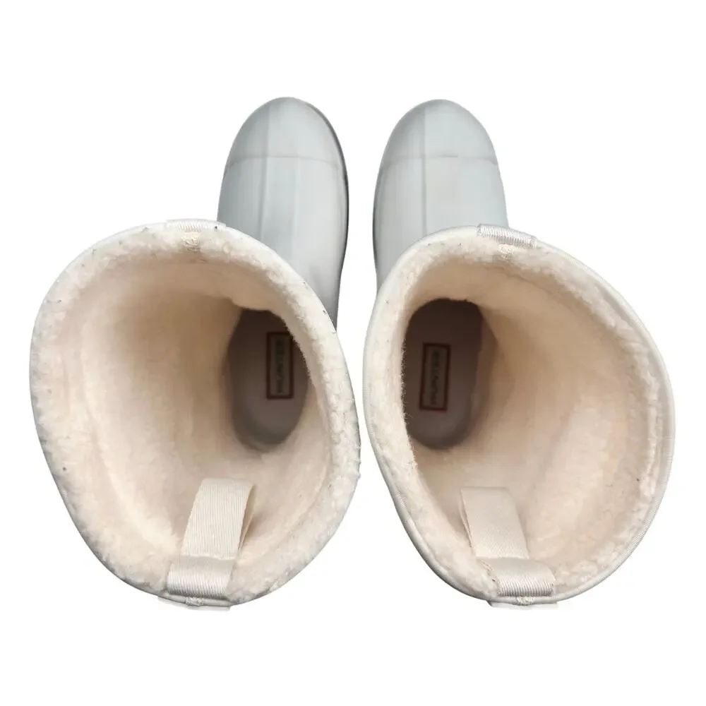 Hunter | Women | White Refined Stitch Sherpa Insulated Wellington Boots | US 5